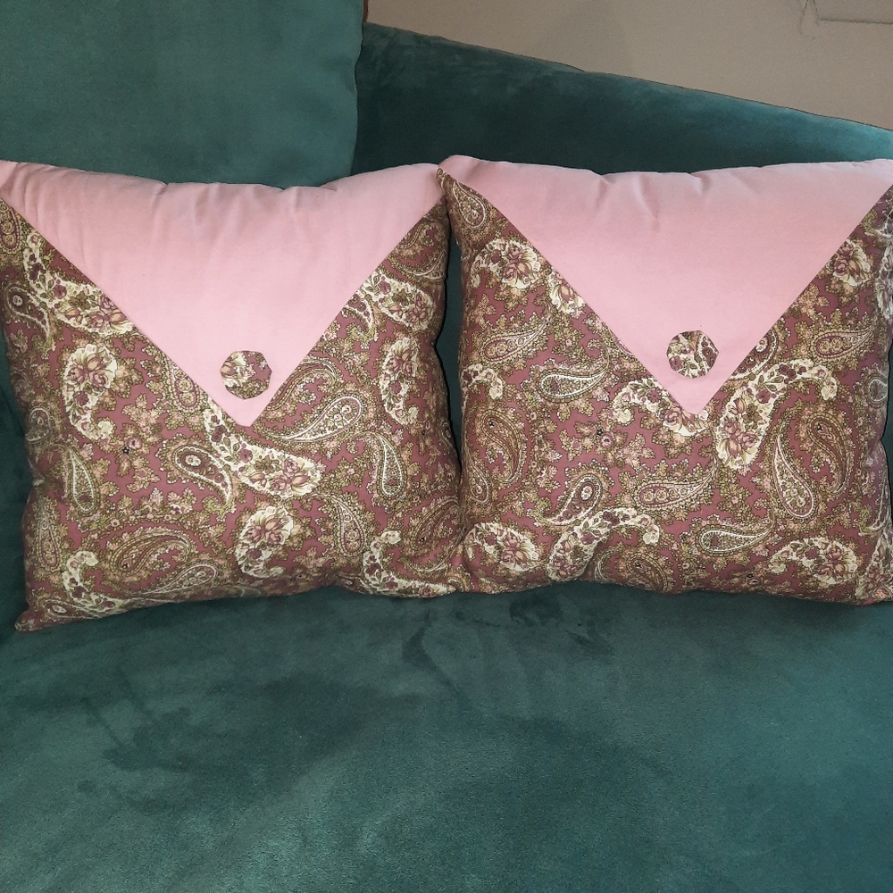 Pair of 12" Pretty in Paisley Pillows